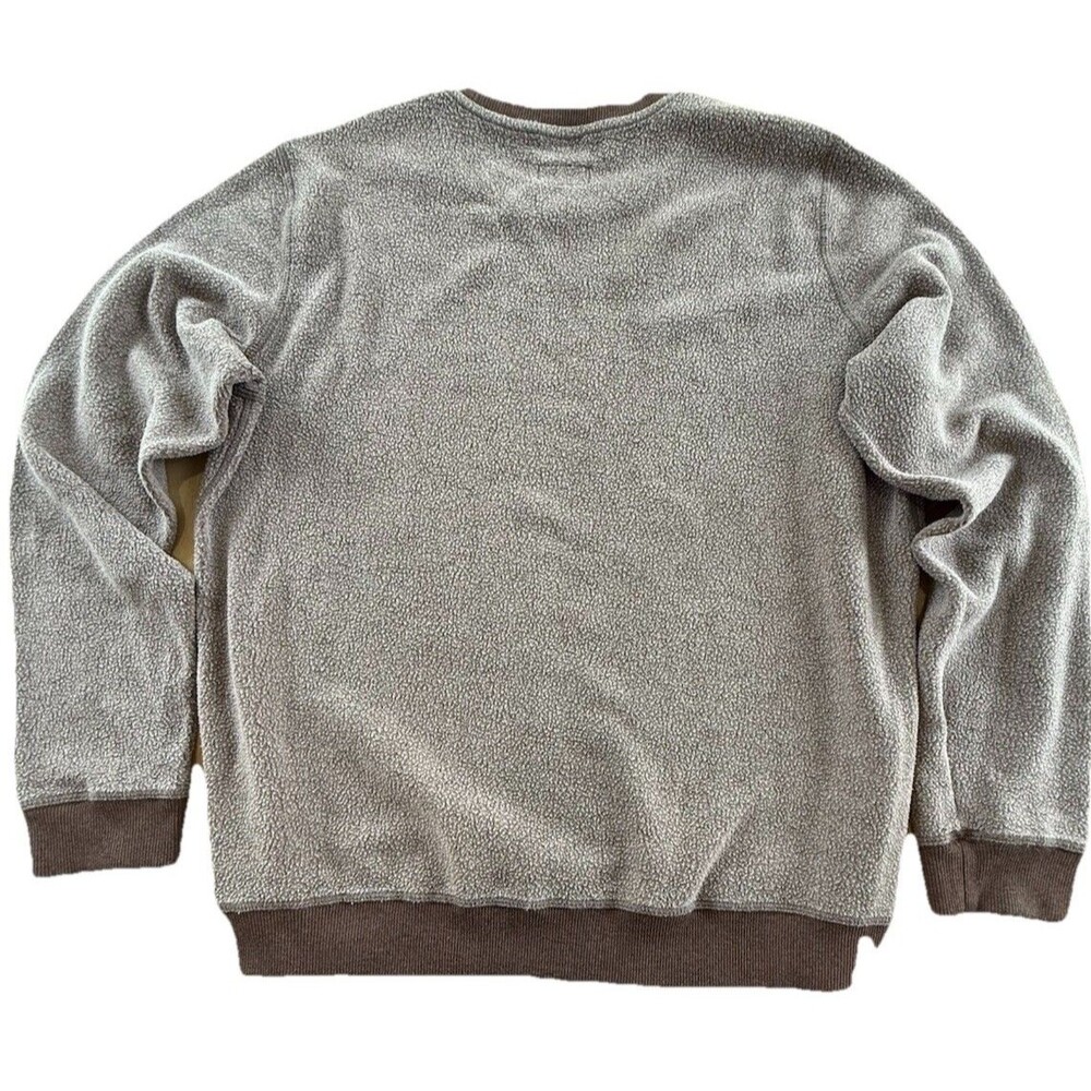 Marine Layer Out Pile Sweatshirt Men Sz L Brown Fleece Crewneck Pullover EUC - Picture 3 of 11